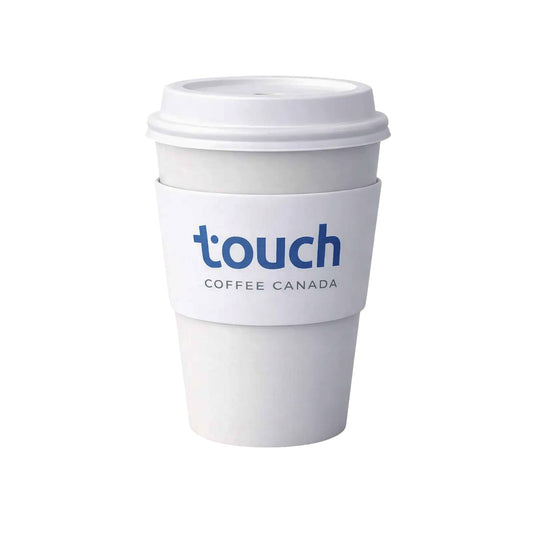 Branded Touch Coffee Cup Sleeves – White