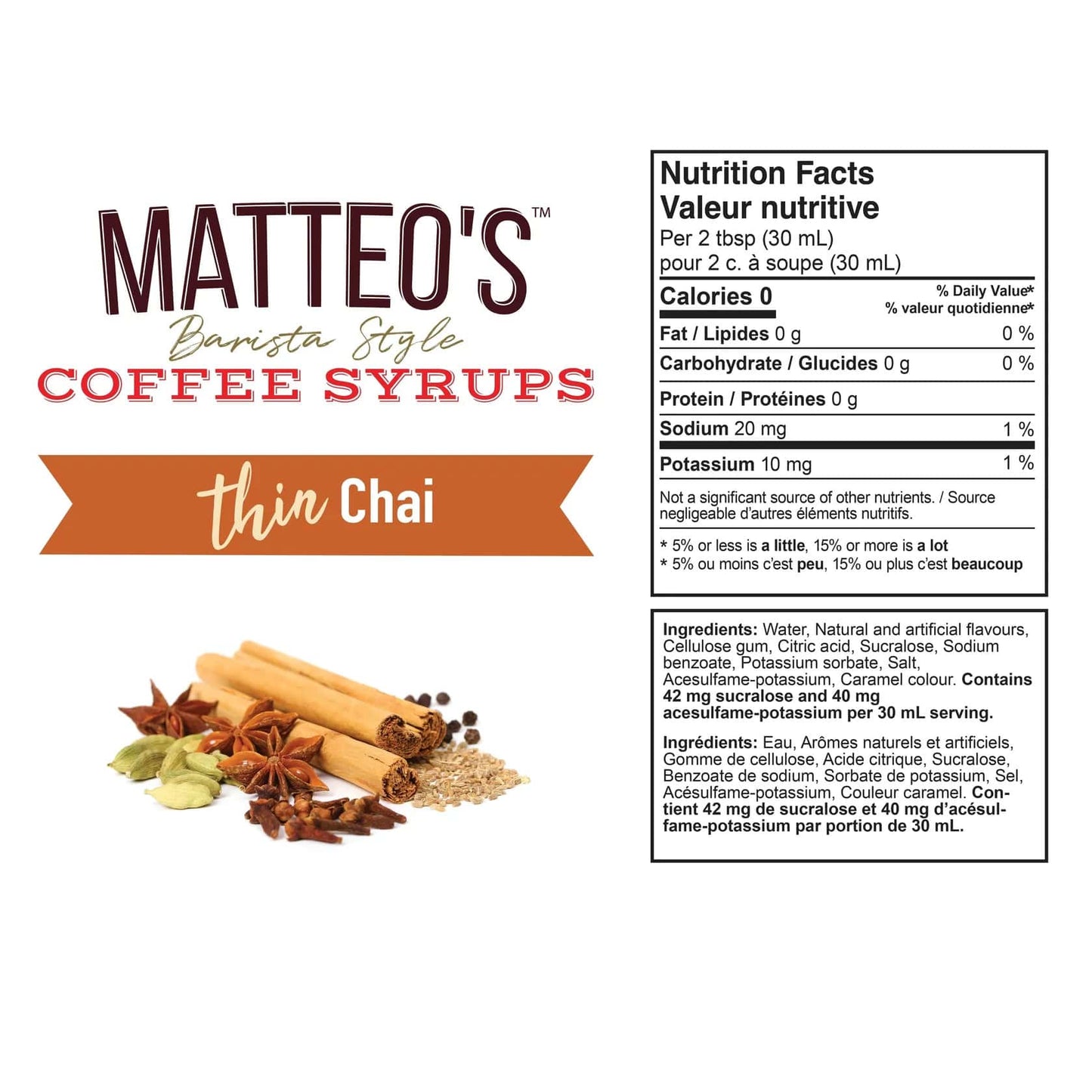 Sugar-Free Coffee Syrup – Chai – 1