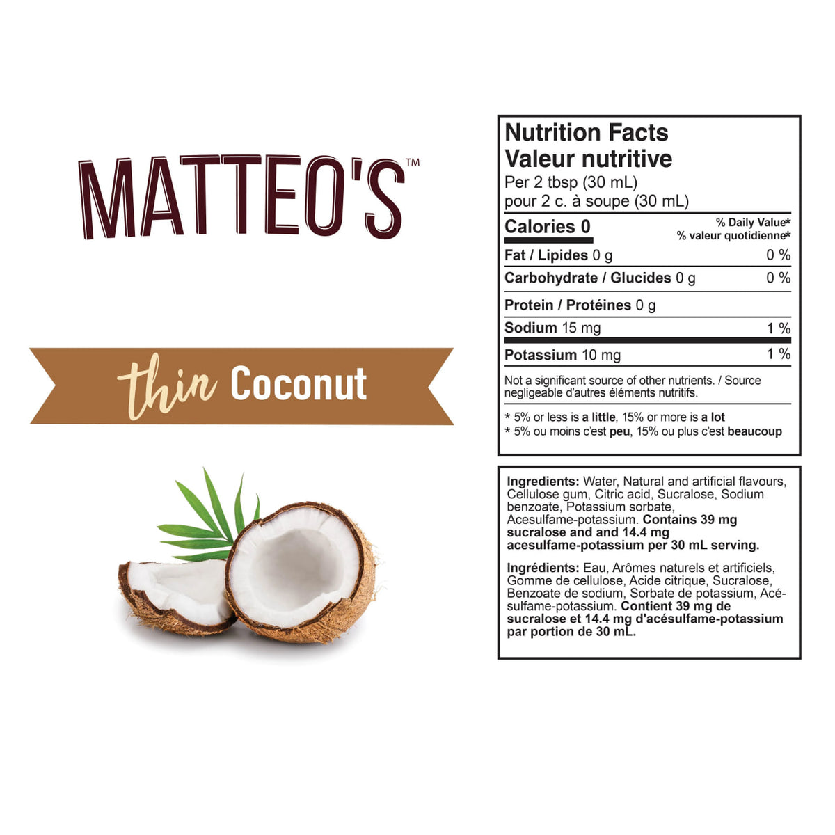 Sugar Free Mix - Coconut - 1 bottle